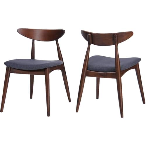 Noble House - Riggins Dining Chair (Set of 2) - Charcoal/Walnut