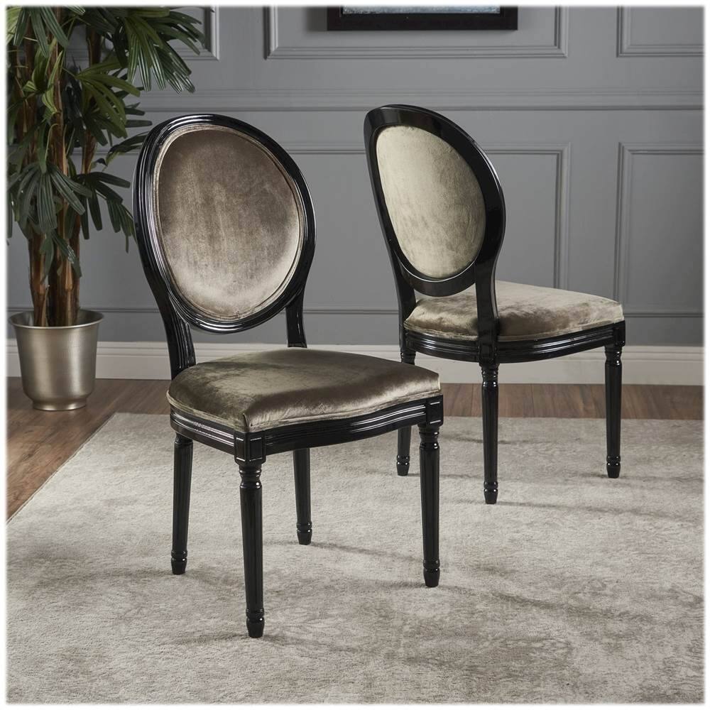 Best Buy Noble House Vera Dining Chair (Set of 2) Gray/Black 301349
