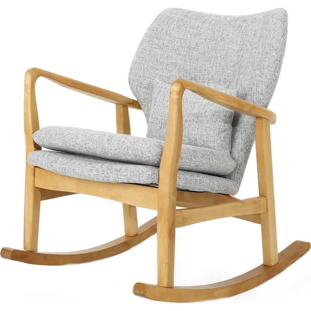 Left View: Noble House - Hillsboro Rocking Chair - Light Gray