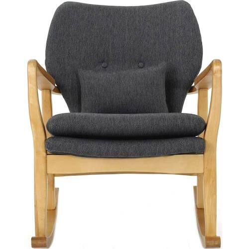 Noble House - Hillsboro Rocking Chair - Dark Slate/Light Walnut