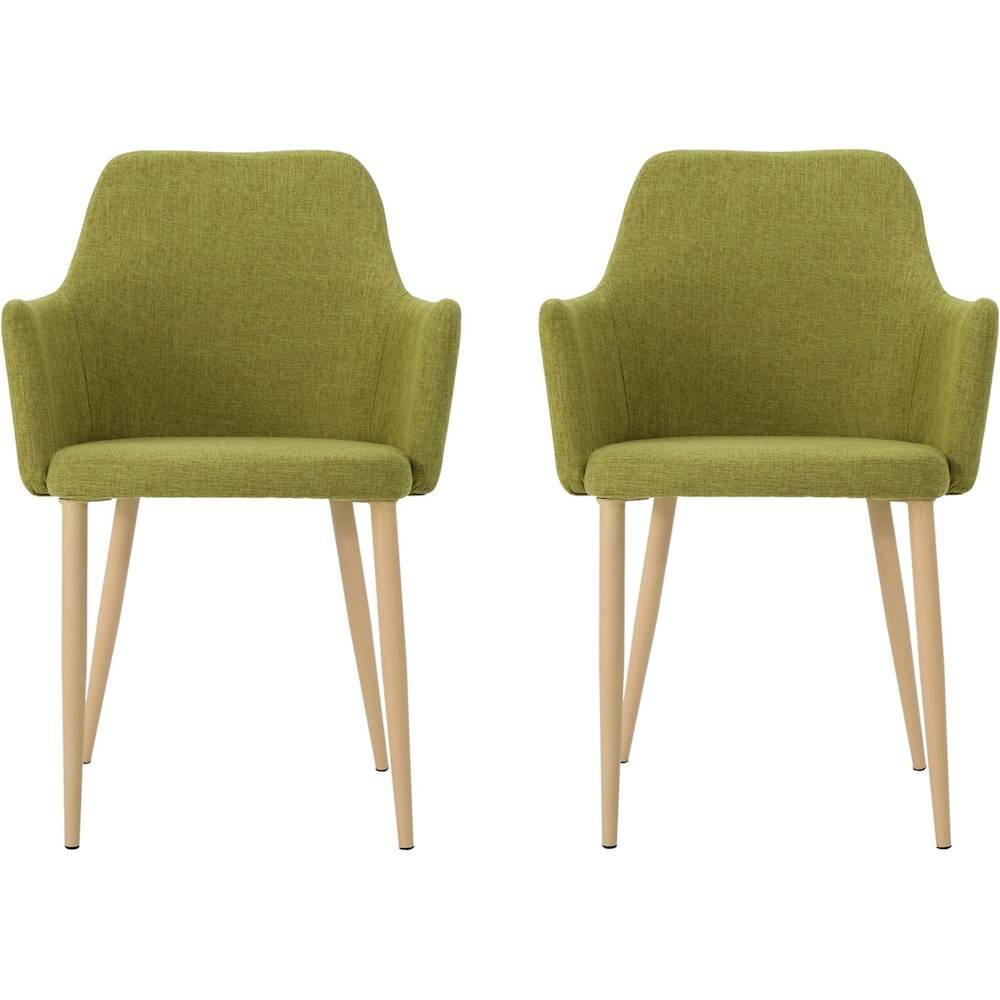 Front. Noble House - Grundy Fabric Dining Chair (Set of 2) - Green.