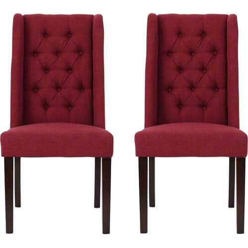 Noble House - Duval Dining Chairs (Set of 2) - Deep Red