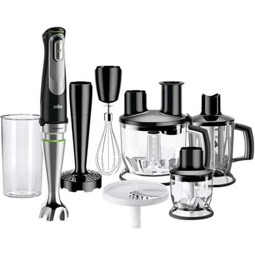 Front. Braun - Multiquick 9 Hand Blender - Premium Black/Stainless Steel.