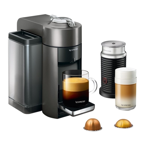Nespresso - De'Longhi VertuoLine Evoluo Coffee Maker and Espresso Machine with Aeroccino Milk Frother - Titan was $349.0 now $203.99 (42.0% off)