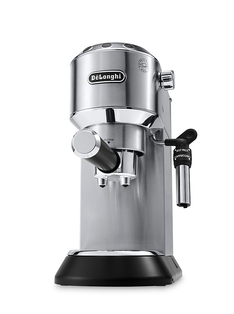 Angle View: De'Longhi - DEDICA Espresso Machine with 15 bars of pressure and Milk Frother - Metal