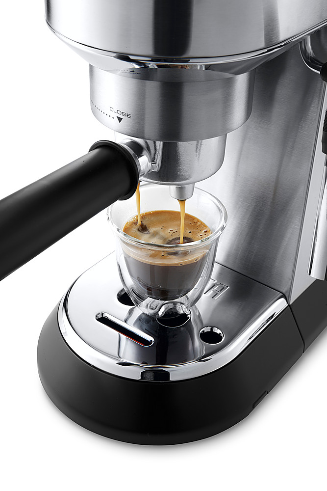 Delonghi EC-685 DEDICA 15-Bar Pump Espresso Machine Coffee Maker Black,  Silver & Red (220V)