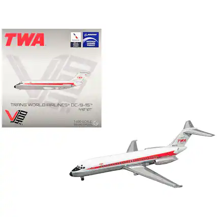 TWA - Boeing American Officially Licensed Product
TWA NOT TRANS WORLD AIRLINES DC-9-15 N1070T
1:400 SCALE DIECAST MODEL
TWA N1070T