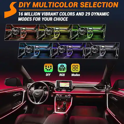 DIY MULTICOLOR SELECTION
16 MILLION VIBRANT COLORS AND 29 DYNAMIC MODES FOR YOUR CHOICE
DIY RGB Modes