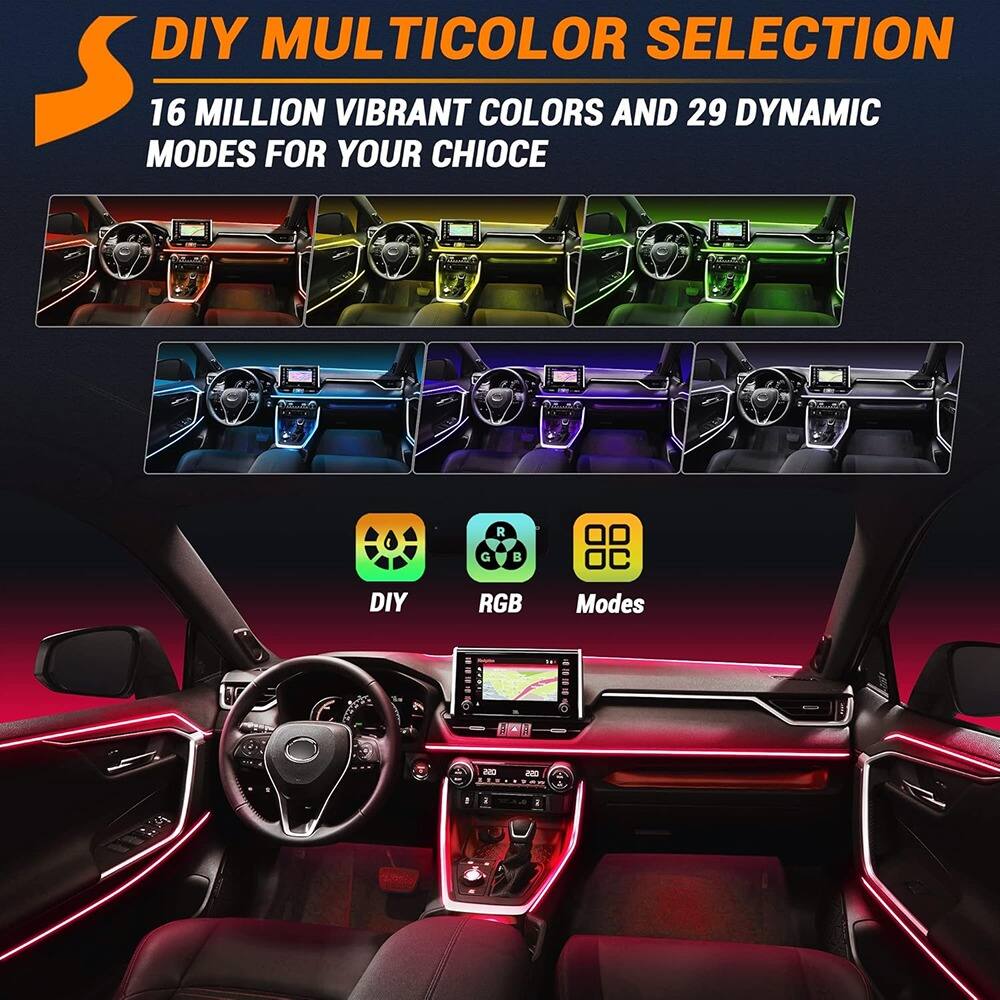 DIY MULTICOLOR SELECTION  
16 MILLION VIBRANT COLORS AND 29 DYNAMIC MODES FOR YOUR CHOICE  

DIY RGB Modes