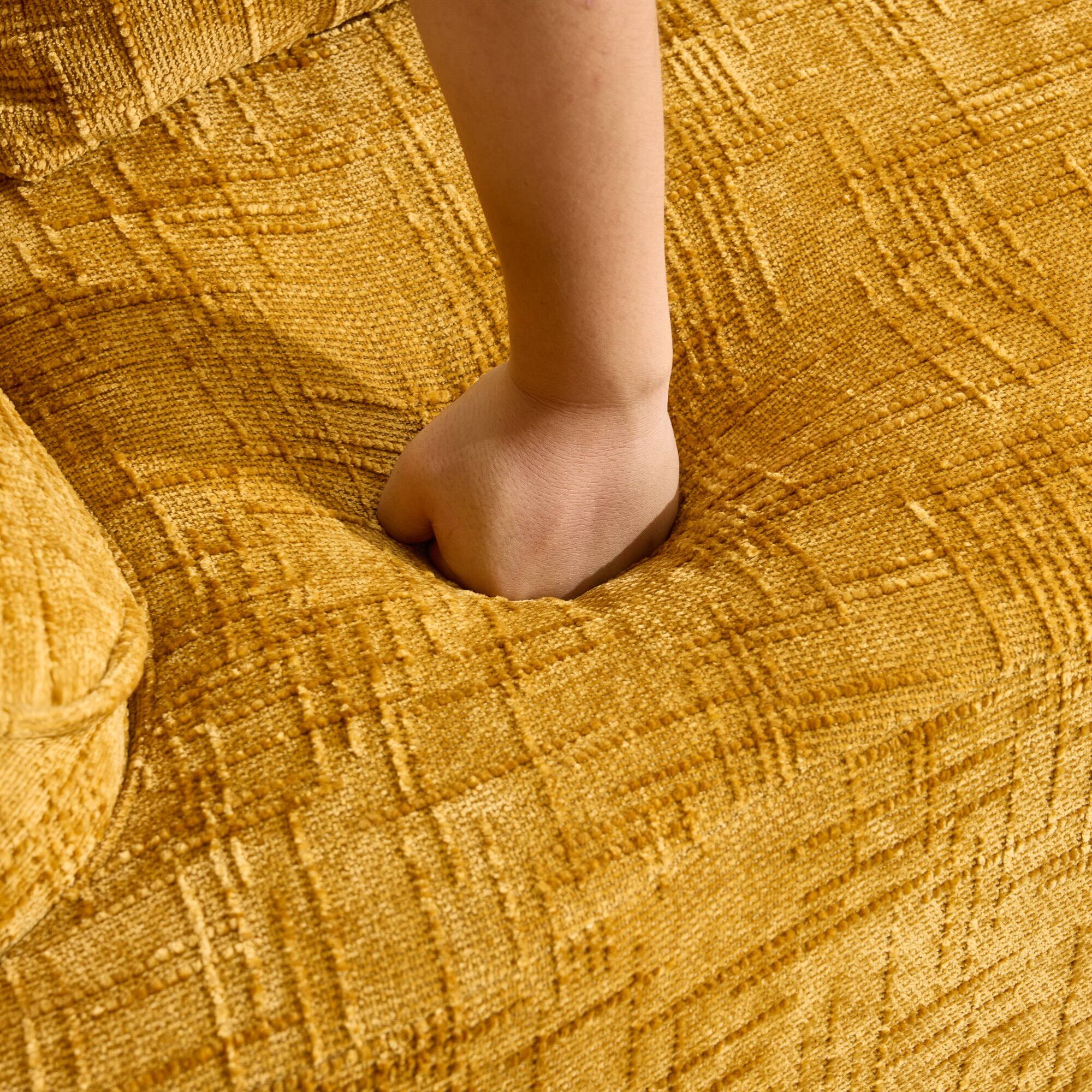 Alt View 10. GOODSILO - Curved Two-Person Compression Sofa with Pillows for Small Spaces - Yellow.