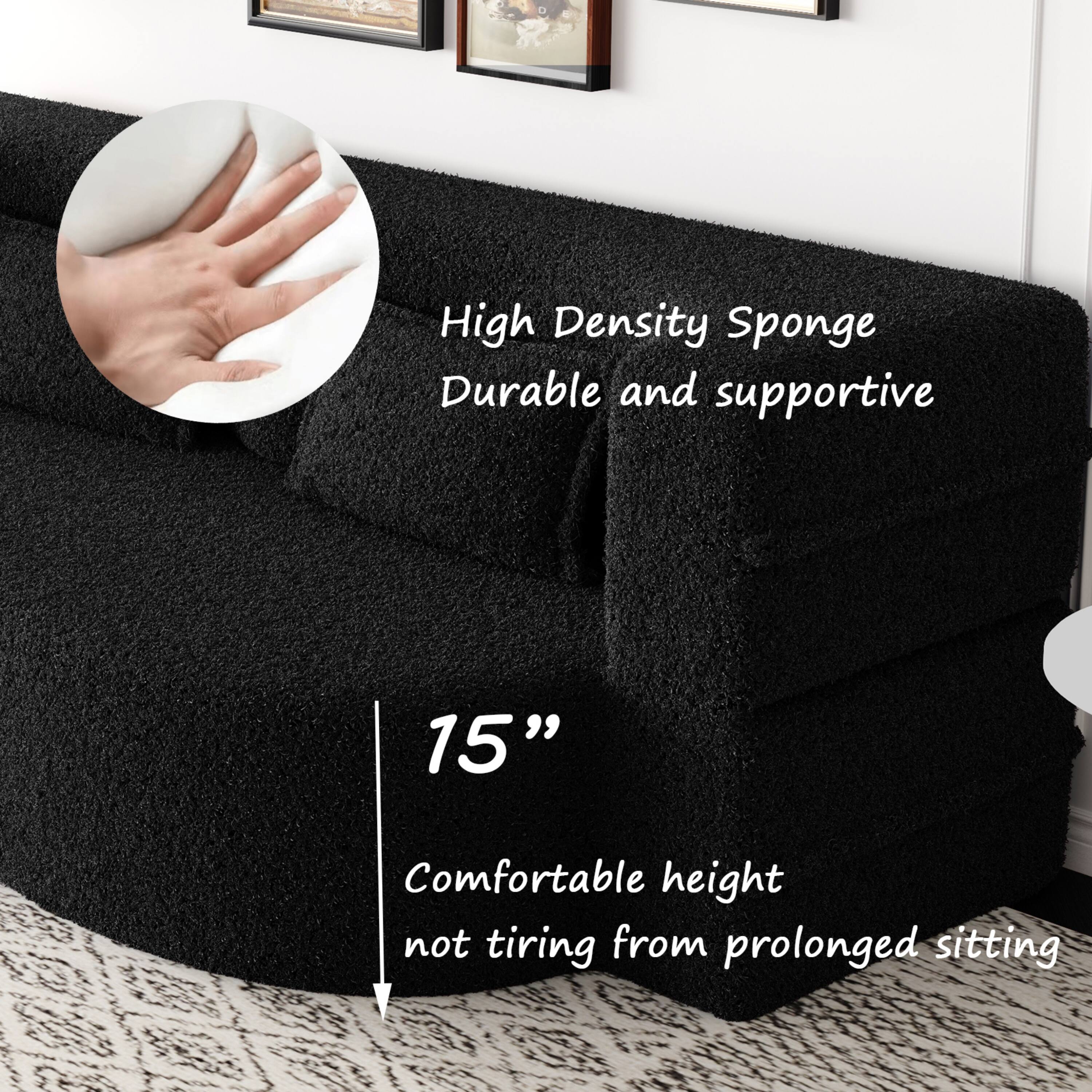 High Density Sponge  
Durable and supportive  

15"  
Comfortable height  
not tiring from prolonged sitting