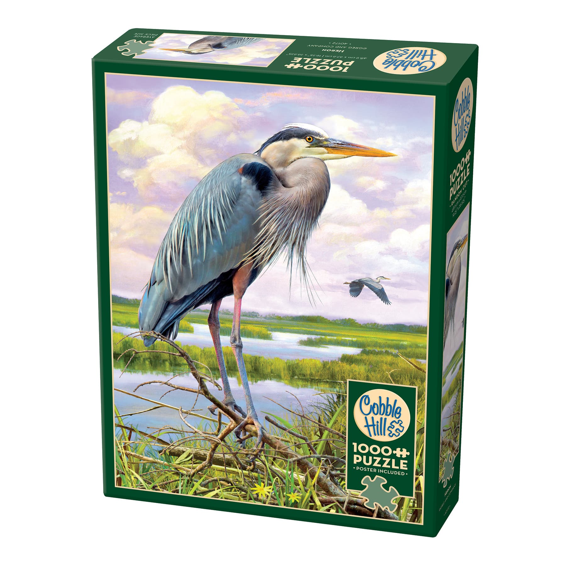 Outset Media - Outset Media: Cobble Hill 1000 Piece Puzzle: Heron - Reference Poster Included