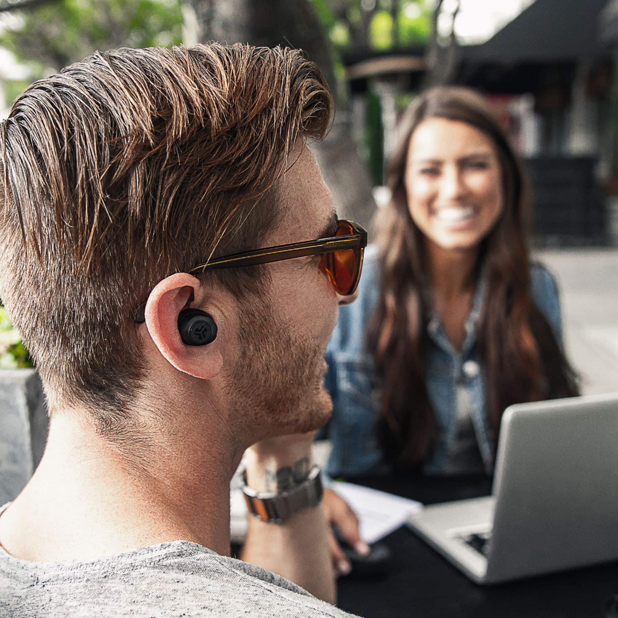 Alt View Zoom 24. JLab - JBuds Air True Wireless Earbud Headphones - Black.