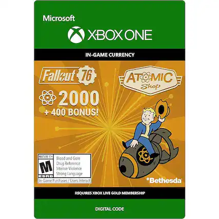 Front. Bethesda - Fallout 76 - 2000 (+400 Bonus) Atoms.