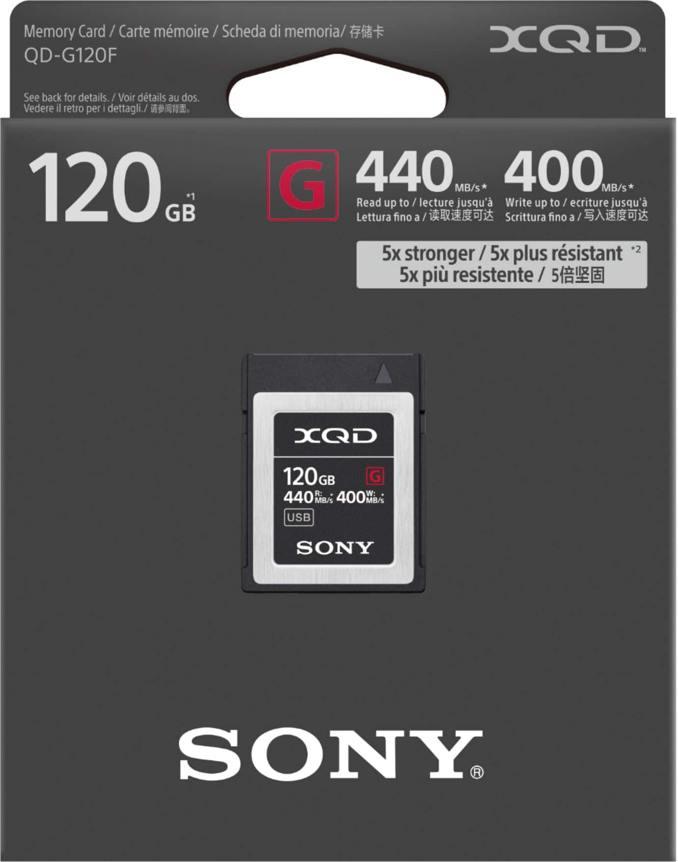 Sony - QDG120F/J 120GB XQD Memory Card - Front_Zoom