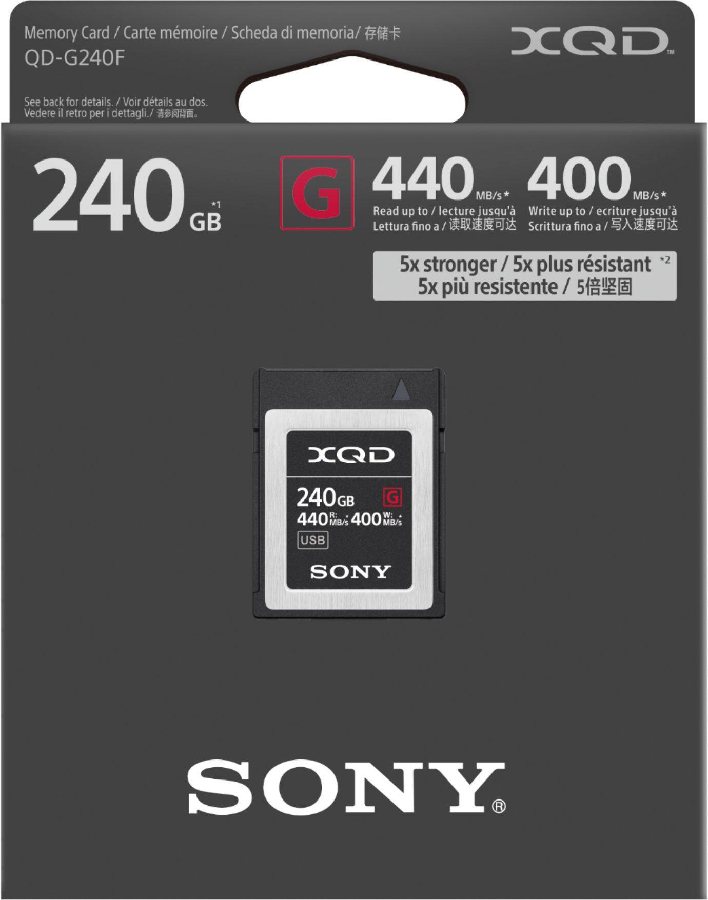 Alt View 11. Sony - G-Series 240GB XQD Memory Card - Black/Gray.