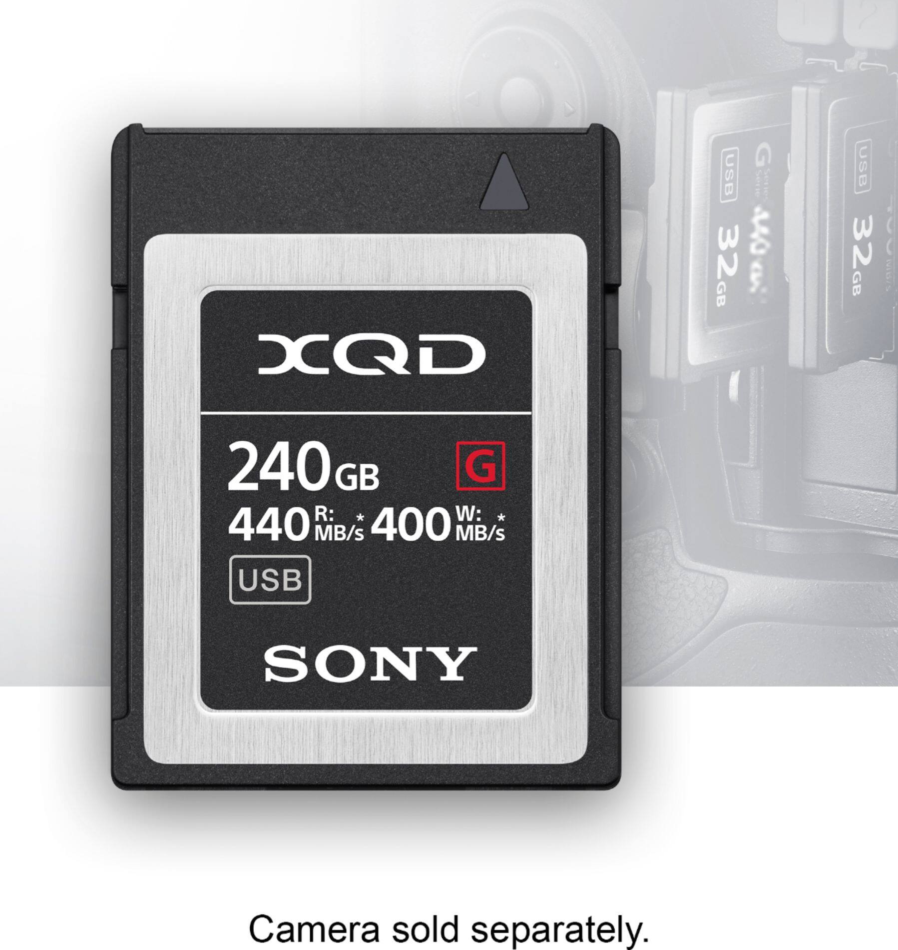 Alt View 12. Sony - G-Series 240GB XQD Memory Card - Black/Gray.