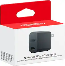 Front. Nintendo - Power Adapter for Nintendo Switch - Black.