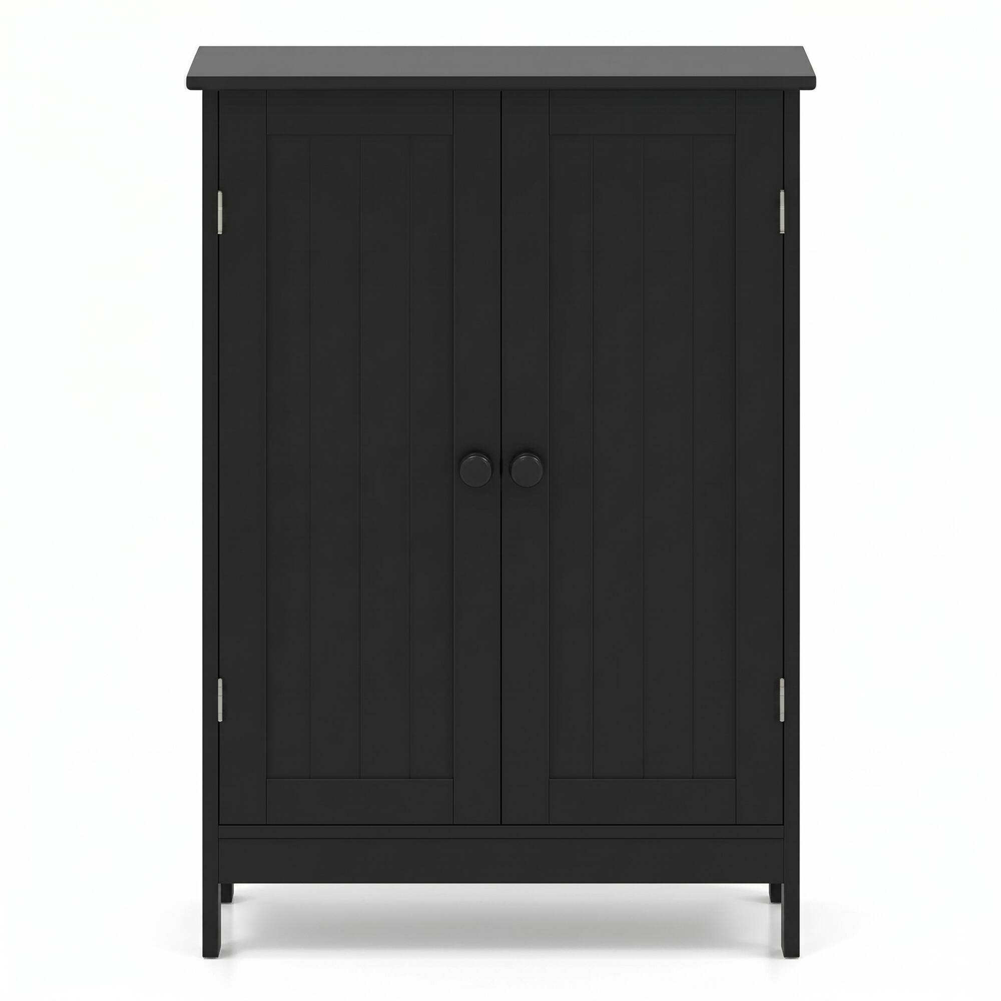 Alt View 9. Costway - Costway Bathroom Floor Storage Cabinet Double Door Kitchen Cupboard Shoe Cabinet - Black.