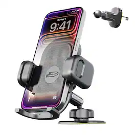 Bracketron - TripGrip Pro Vent & Dash Mount – 2-in-1 Universal Phone Holder with 360° Rotation - Black