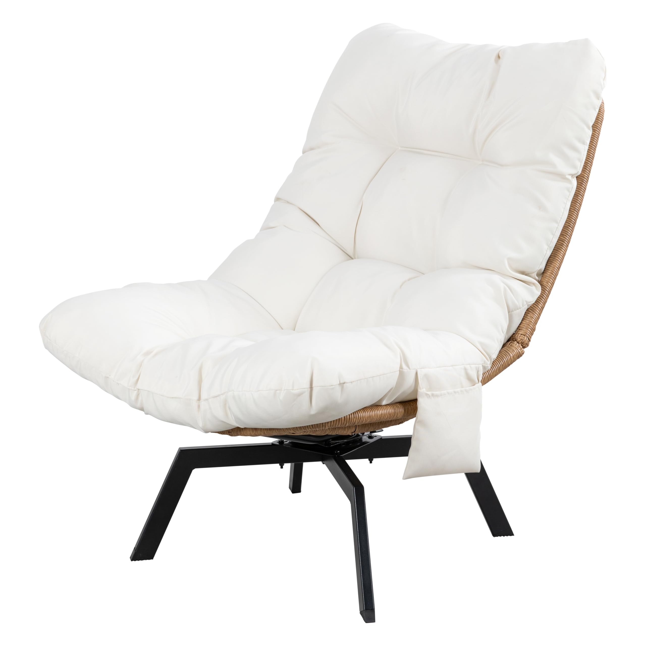 Nature Rattan/White Cushion