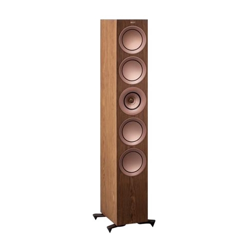 Left View: KEF - Q Series 8" 2.5-Way Floorstanding Speaker (Each) - Walnut
