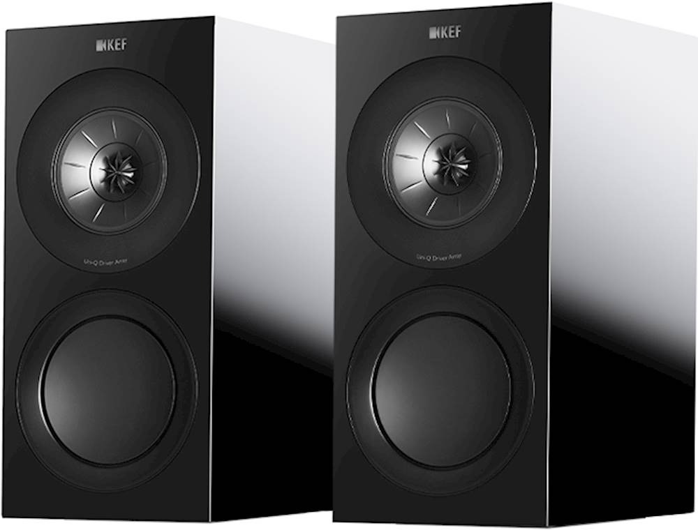 KEF - R3 Series Passive 3-Way Bookshelf Speakers (Pair) - Black Gloss