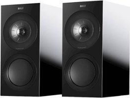 KEF - R3 Series Passive 3-Way Bookshelf Speakers (Pair) - Black Gloss - Front_Zoom
