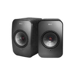 KEF - LSX Hi-Res Wireless Speakers - Black - Front_Zoom