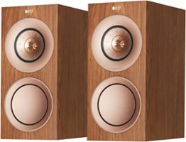 KEF - R3 Series Passive 3-Way Bookshelf Speakers (Pair) - Walnut - Front_Zoom