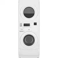 Whirlpool - 3.1 Cu. Ft. Front Load Washer and 6.7 Cu. Ft. Gas Dryer with Space Saving Configuration - White - Front_Zoom
