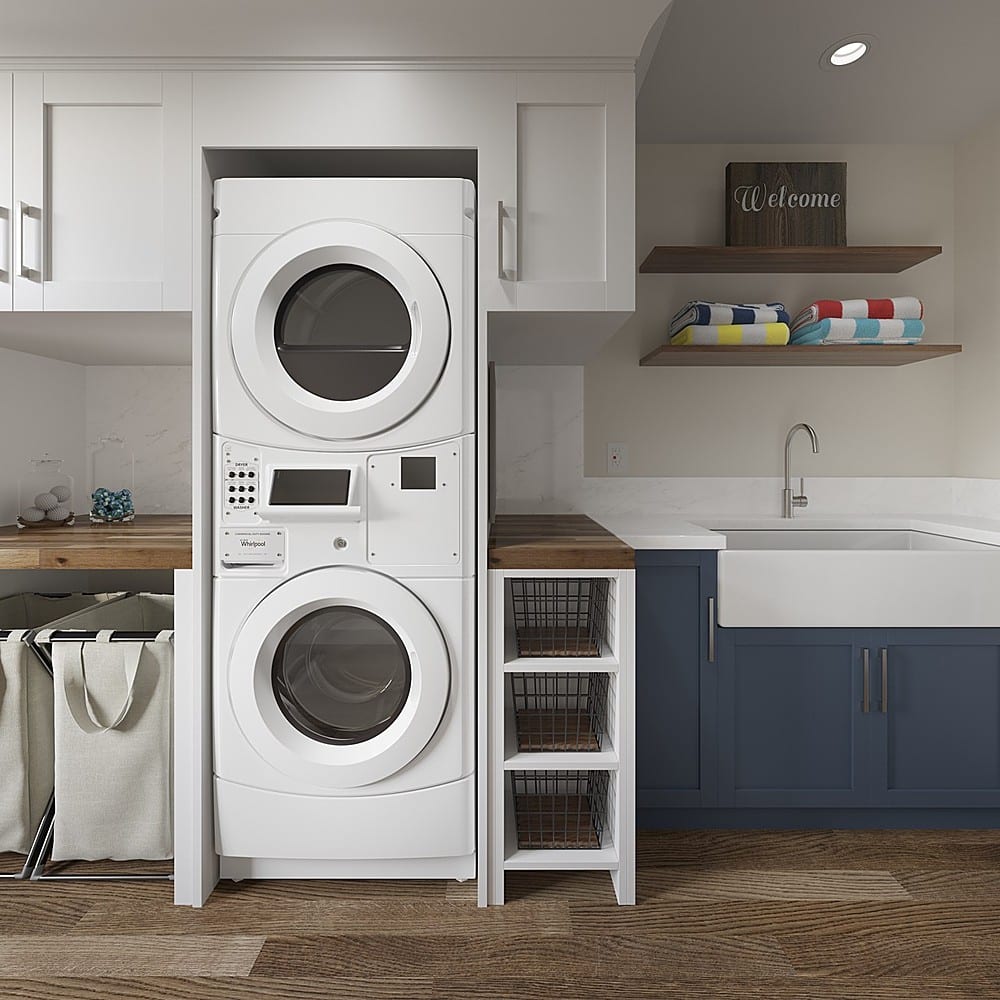 Whirlpool 3.1 Cu. Ft. Front Load Washer and 6.7 Cu. Ft. Gas Dryer with ...