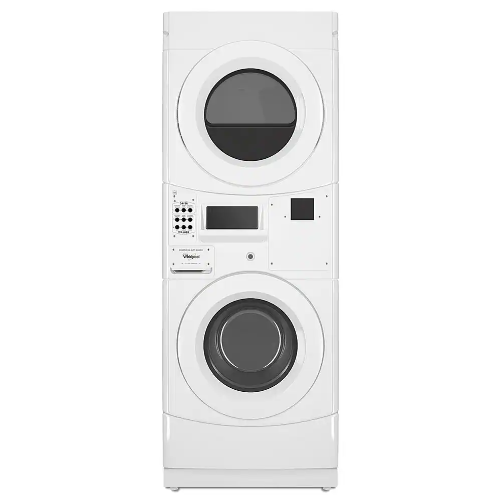 Front. Whirlpool - 3.1 Cu. Ft. Commercial Front Load Washer and 6.7 Cu. Ft. Electric Dryer Laundry Center with Powerful Drive System - White.