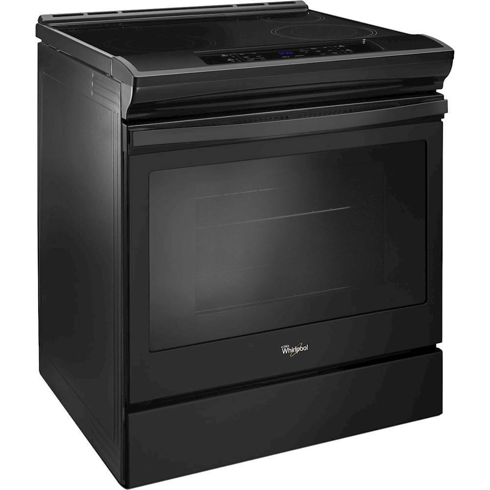 Angle View: Whirlpool - 4.8 Cu. Ft. Self-Cleaning Slide-In Electric Range - Black
