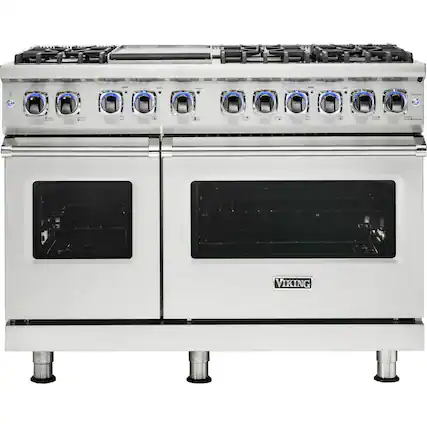 Front. Viking - VGR Freestanding 7-Series Gas 48"W Range - Stainless Steel.
