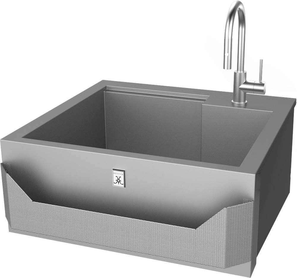 Left. Hestan - 30" Outdoor Insulated Sink - Stainless Steel.