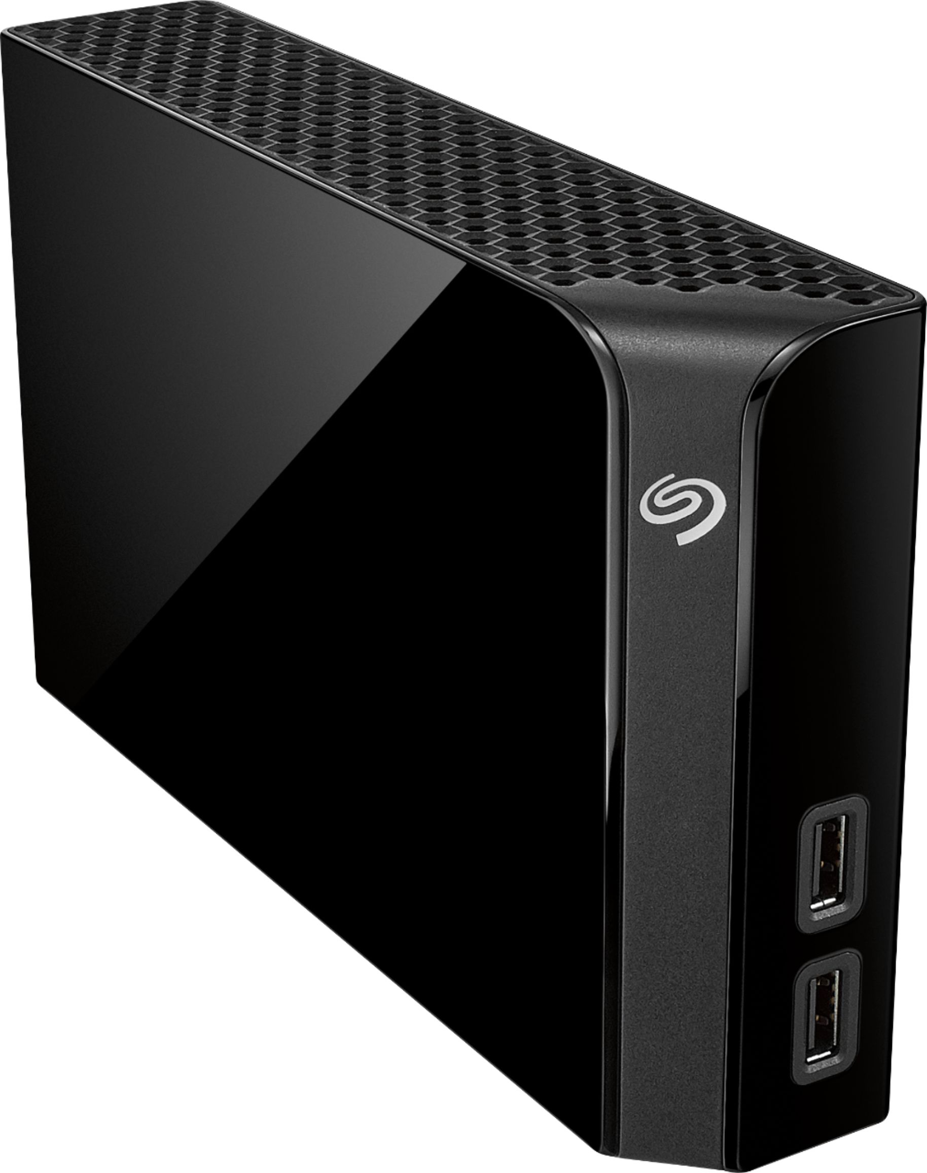 Left View: Seagate - Backup Plus Hub 10TB External USB 3.0 Desktop Hard Drive - Black