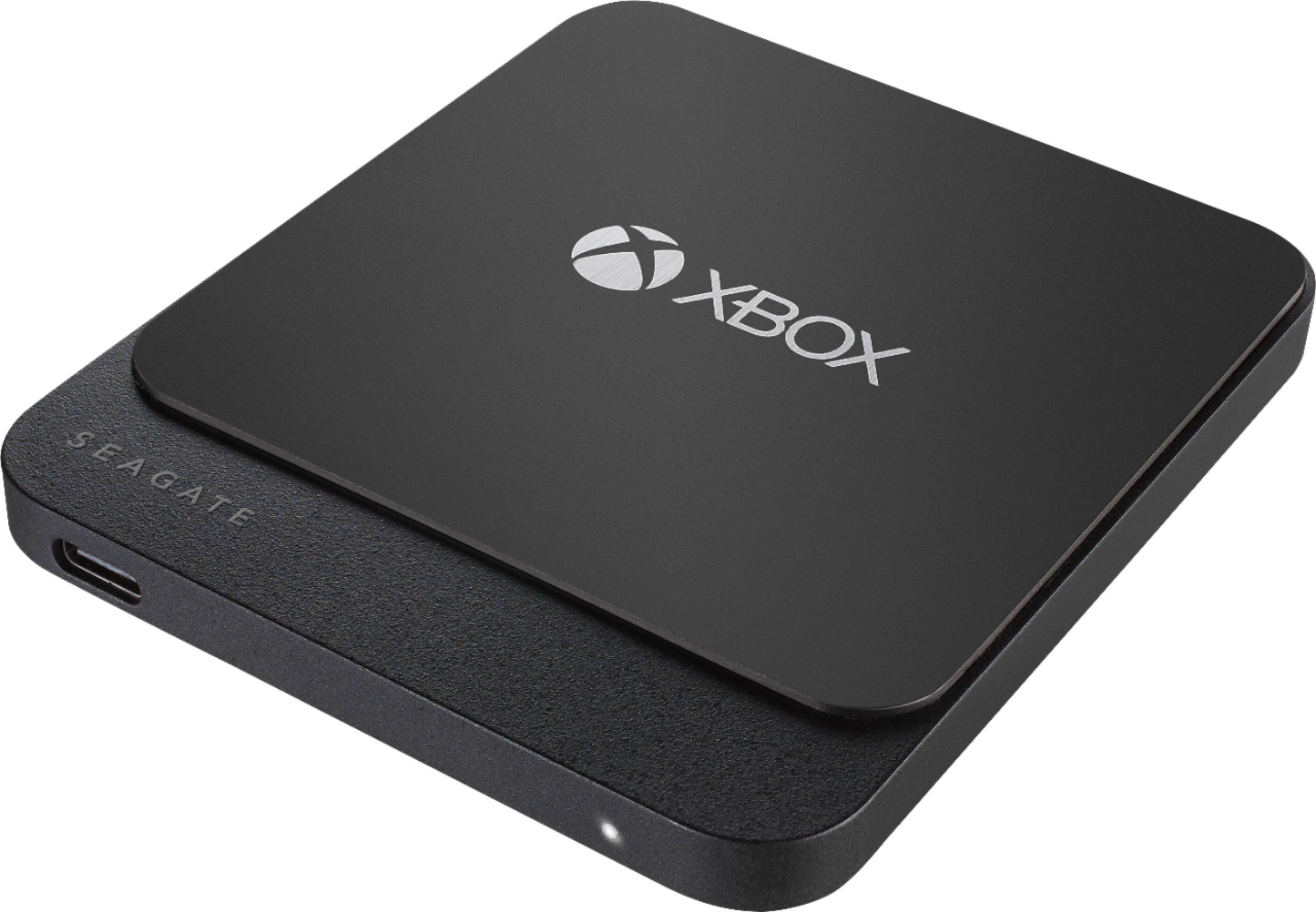 Angle. Seagate - Seagate Game Drive for Xbox Officially Licensed 1TB External USB 3.0 Portable Solid State Drive- Black - Black.