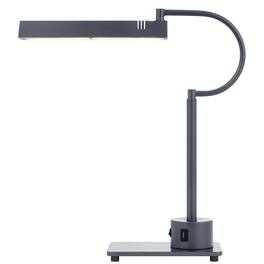 Manhattan Lane - Modern Desk Lamp with LED Light and 2 USB Ports, 18 Inch - Gray