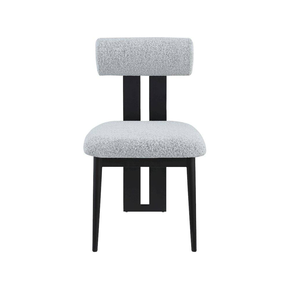 Alt View 2. Meridian Furniture - Dario Grey Boucle Fabric Dining Chair, Set of 2 - Grey.