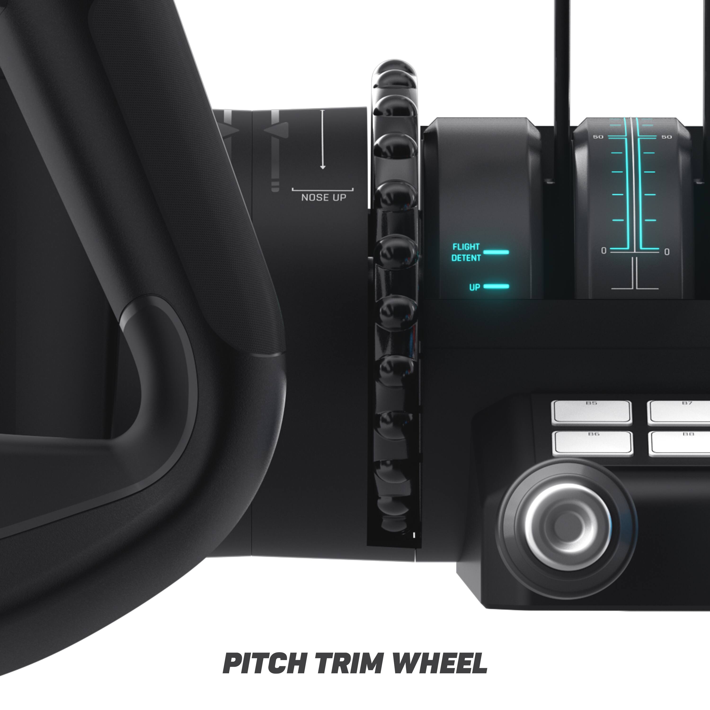The text on the image reads: "Pitch Trim Wheel."