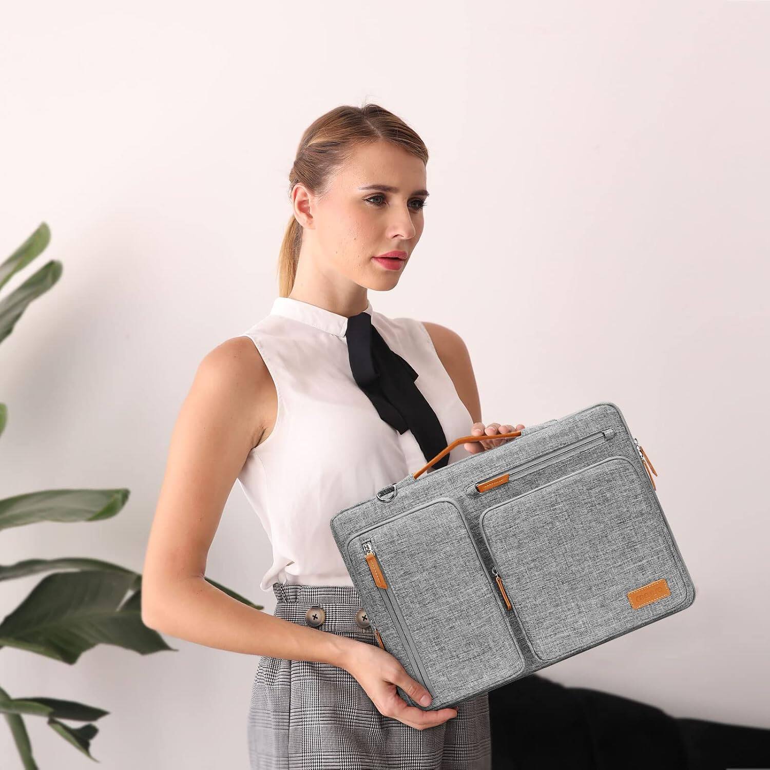 Angle. mosiso - 360 Protective Laptop Shoulder Bag 17-17.3 inch for MacBook, HP, Dell, Lenovo, Asus Notebook Messenger Bag - Gray.