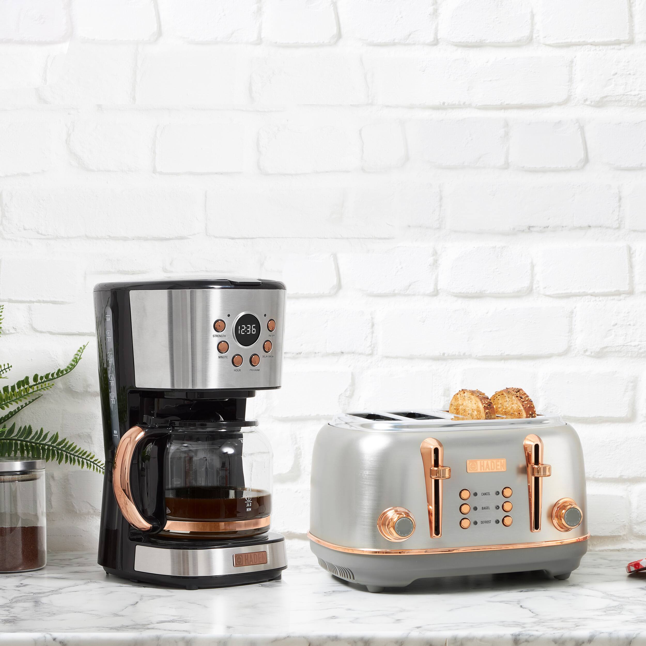 Alt View 14. Haden - 12-Cup Programmable Coffee Maker with Strength Control and Timer - Steel and Copper.