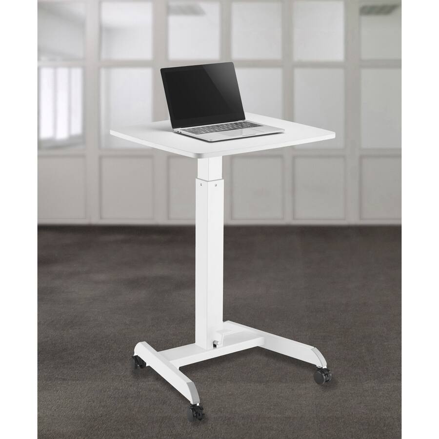 Alt View 2. KanTek - Kantek Mobile Height-Adjustable Compact Sit-Stand Desk - Rectangle Top - 17.60 lb Capacity - Height Adjustable - 29.60" - White.