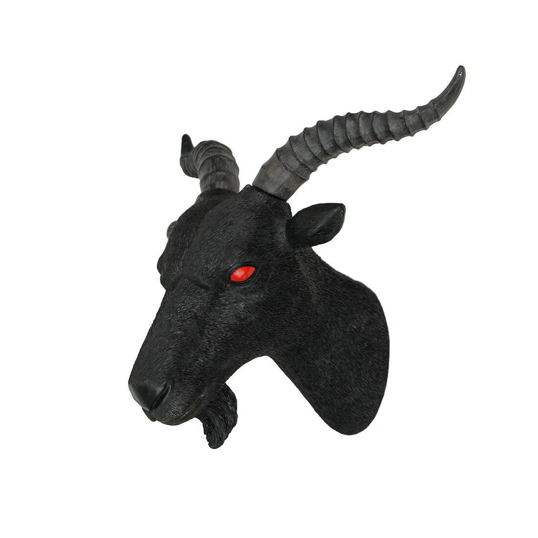 Alt View 2. Zeckos - 16 Inch Resin Black Baphomet Bust Wall Sculpture Hanging Home Decor Goat Head - Black.