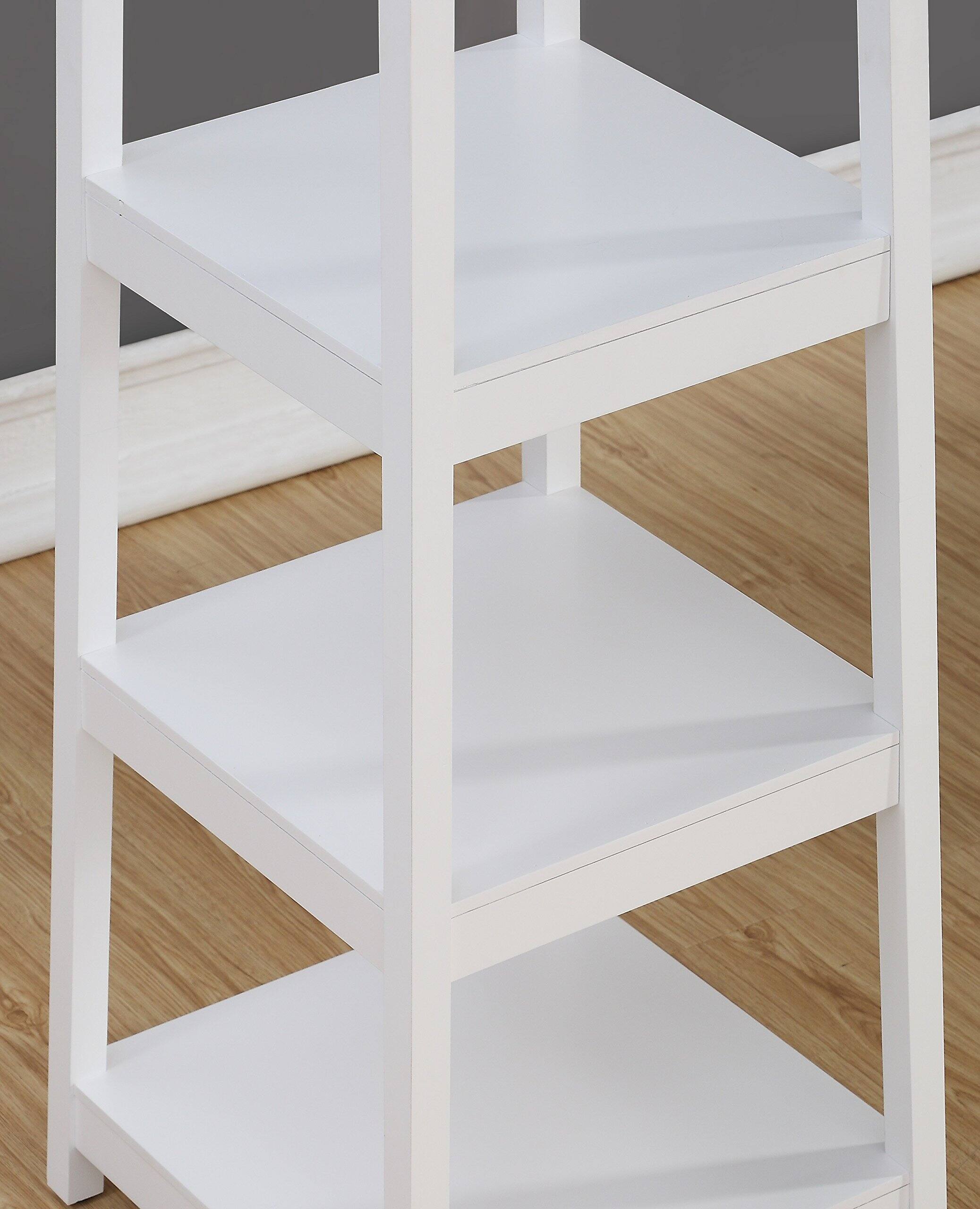 Alt View 2. Hirose Alice - Roundhill Furniture Vassen Coat Rack with -Tier Storage Shelves White Finish - White.