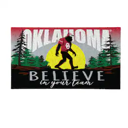 Evergreen Enterprises - Oklahoma Sooners 28" x 16" Bigfoot Believe in Your Team Turf Door Mat - Multicolor