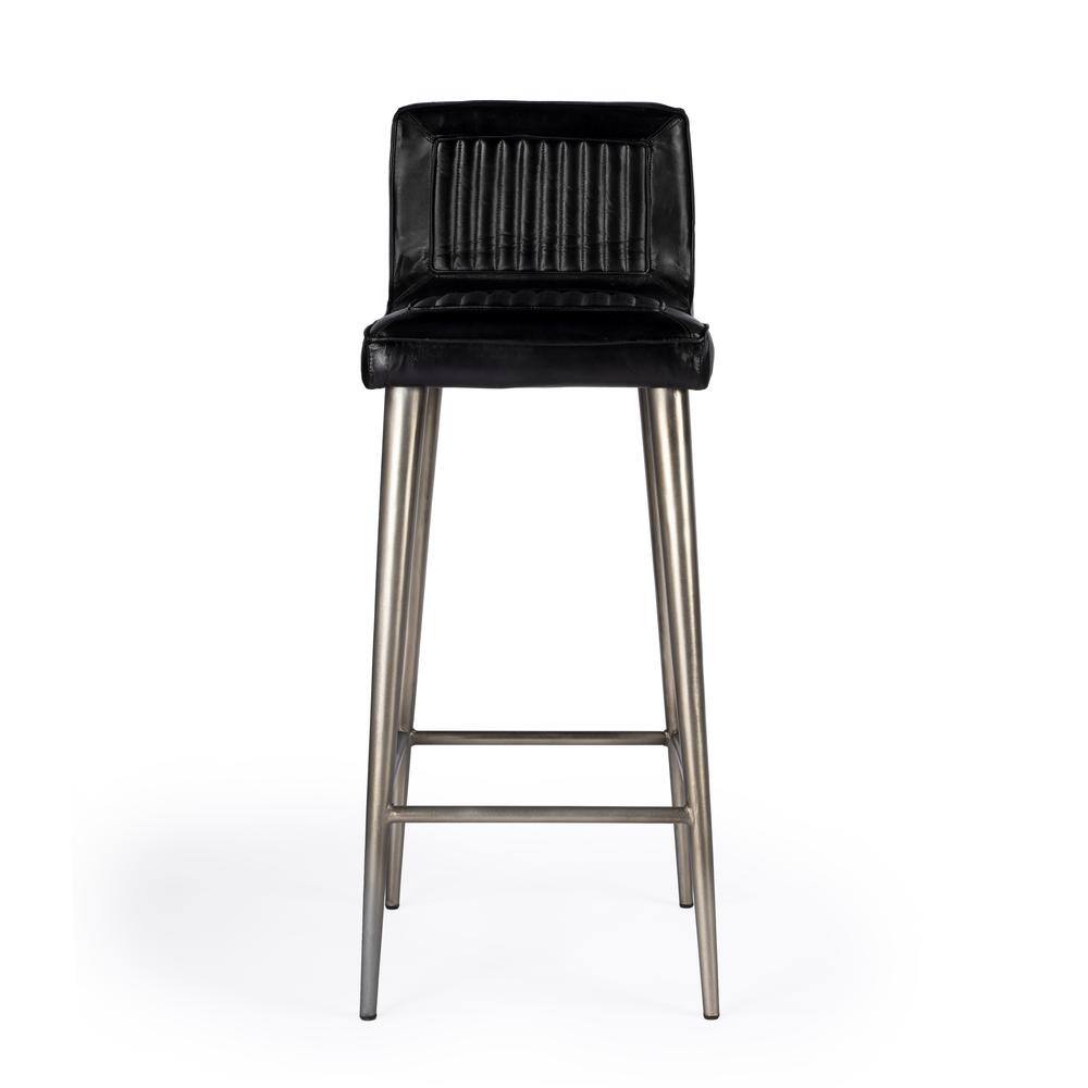 Back. Butler Specialty - Maxwell Leather 32.5" Bar Stool - Black.