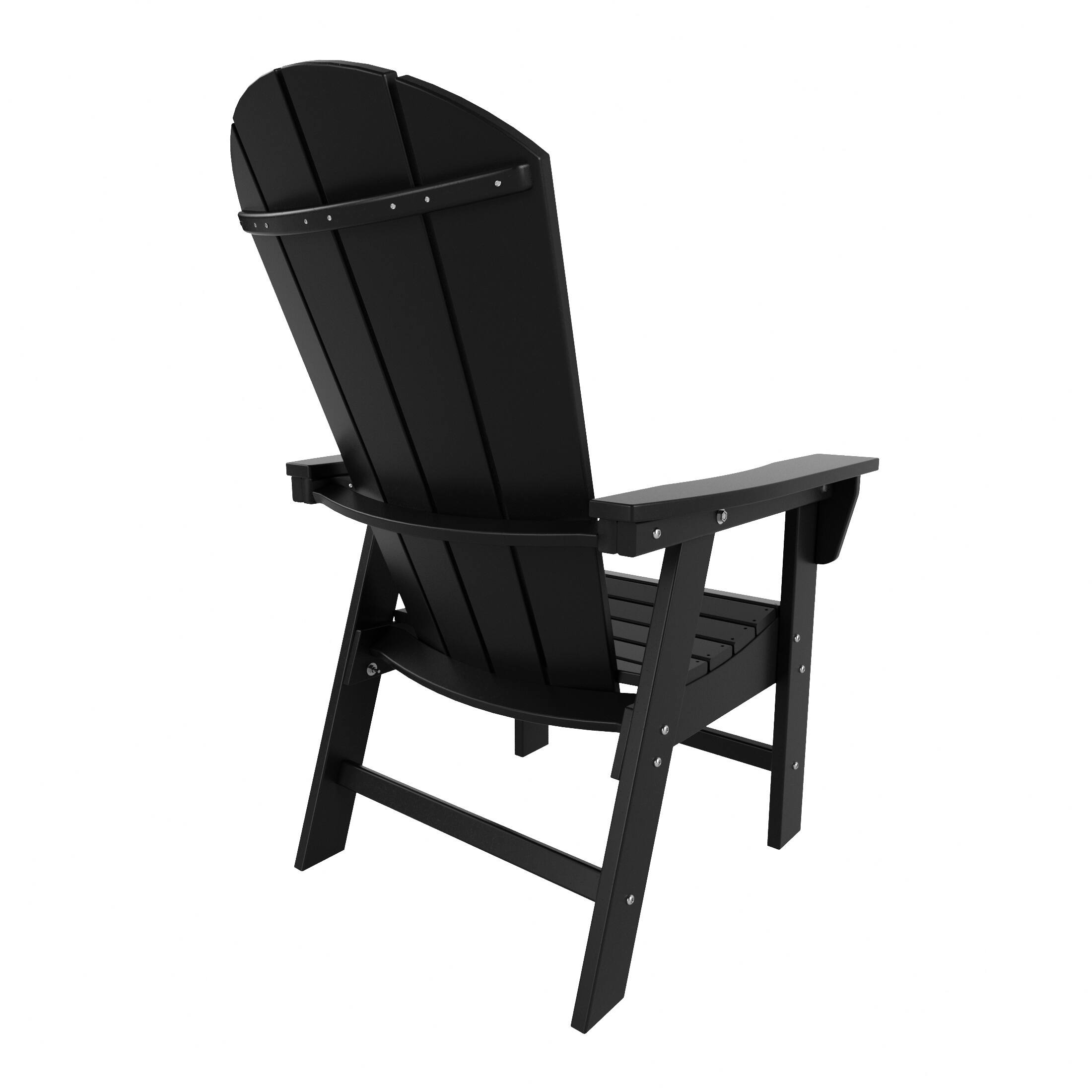 Back. WestinTrends - WestinTrends Malibu Outdoor Patio HDPE Plastic Adirondack Dining Chair - Black.