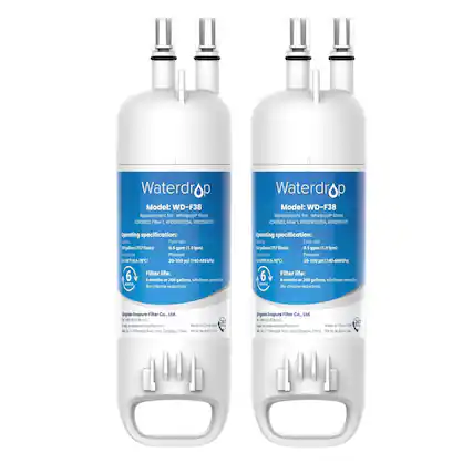 Waterdrop
Model: WD-F38
Replacement for Whirlpool® filters EDRIRKDL Filter I W1029537DA WIC295370
Operating specification:
Capacity: 25 gallons (95 liters)
Flow rate: 0.5 gpm (1.9 lpm)
Temperature: 35-107°F (1-42°C)
Pressure: 20-100 psi (140-689 kPa)
Filter life: 6 months or 200 gallons, whichever comes first (for chlorine reduction)
Qingdao Ecopeur Filter Co., Ltd.
Made in China
Waterdrop
Model: WD-F38
Replacement for Whirlpool® filters EDRIRKDL Filter I W1029537DA WIC295370
Operating specification:
Capacity: 25 gallons (95 liters)
Flow rate: 0.5 gpm (1.9 lpm)
Temperature: 35-107°F (1-42°C)
Pressure: 20-100 psi (140-689 kPa)
Filter life: 6 months or 200 gallons, whichever comes first (for chlorine reduction)
Qingdao Ecopeur Filter Co., Ltd.
Made in China
Qingdao Ecopeur Filter Co., Ltd.
Add: No. 13 Yuhuang Road, Jiaozhou, Qingdao, China
Tel: +86 532 8395 8555
Email: info@ecopeur.com
Website: www.ecopeur.com
Made in China
CE, RoHS, SGS, ISO 9001